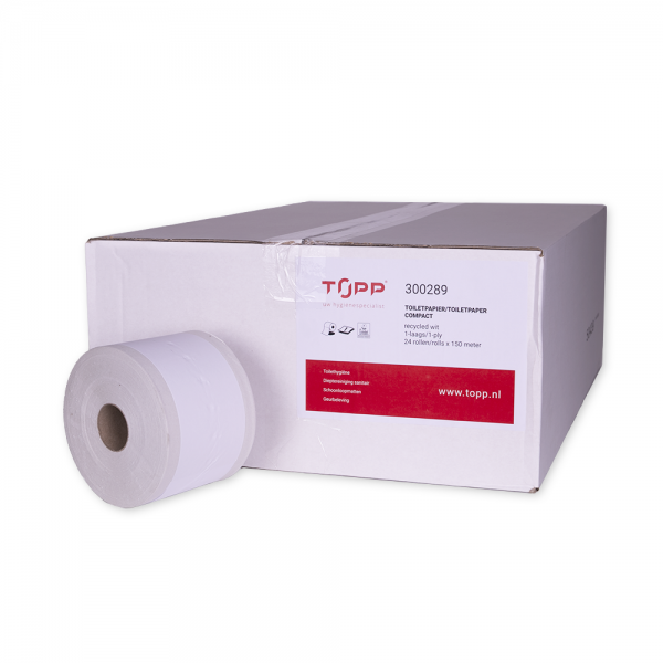 300289 TOPP Toiletpapier, 1-lgs, 24x150m, compactrol, recycled, naturel
