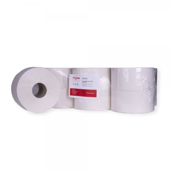 300241 TOPP Toiletpapier, 2-lgs, 12x180m, mini jumborol, recycled, wit