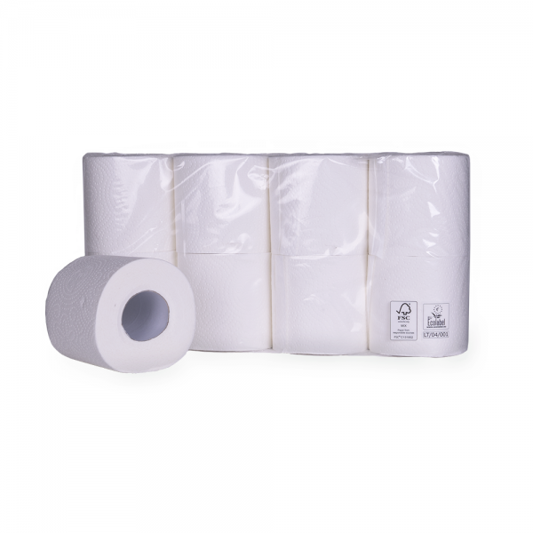 300215 TOPP Toiletpapier, 3-lgs, 8x8rol, 250 vel, cellulose, wit